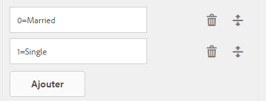 Valeurs de bouton radio dans l’éditeur de règles