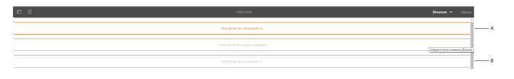 Conteneur de dispositions dans le calque de structure