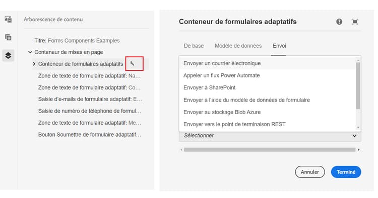 Conteneur de formulaires adaptatifs