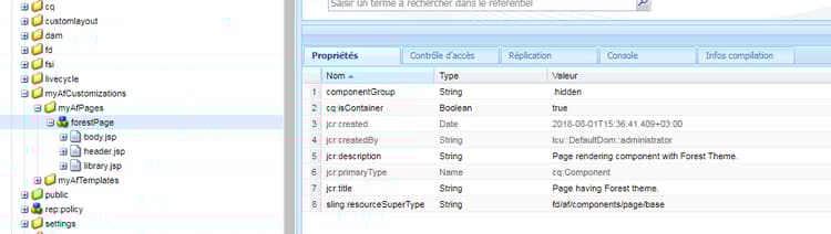 Instantané du référentiel CRX