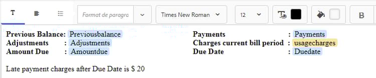 Récapitulatif de facturation