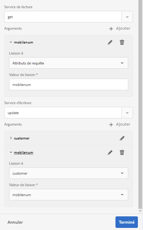 Configuration des services