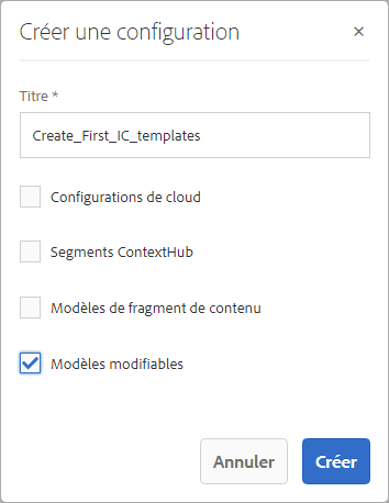 Configurer des modèles web
