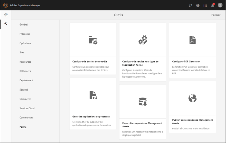 Outils AEM Forms