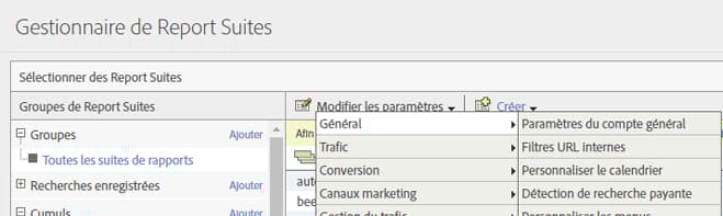 Paramètres du compte général