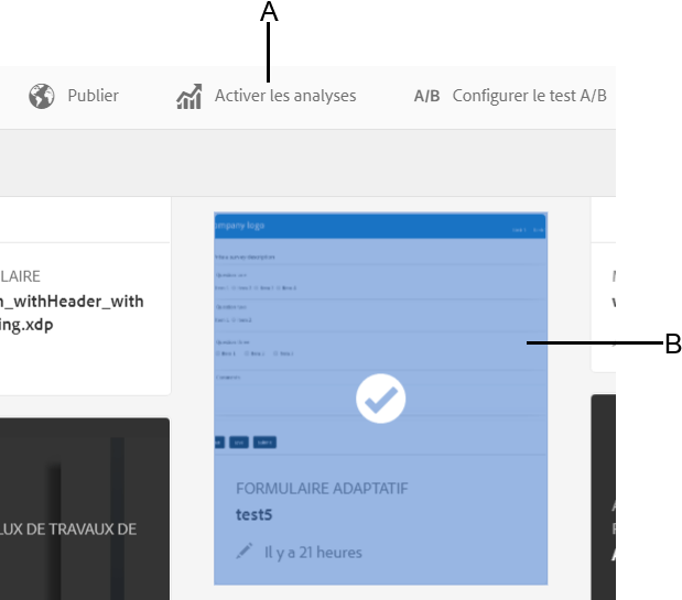 Activation des analyses pour un formulaire ou un document