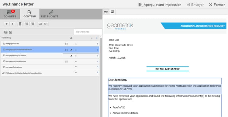 Onglet Contenu - mettre en surbrillance le module dans le contenu