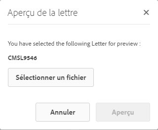 Aperçu de la lettre