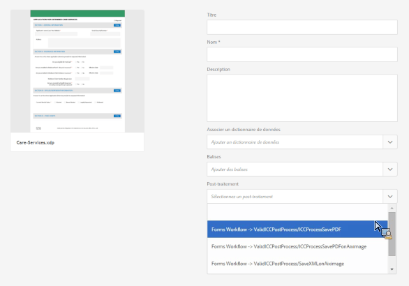 Création de l’écran des lettres à l’aide des post-traitements répertoriés