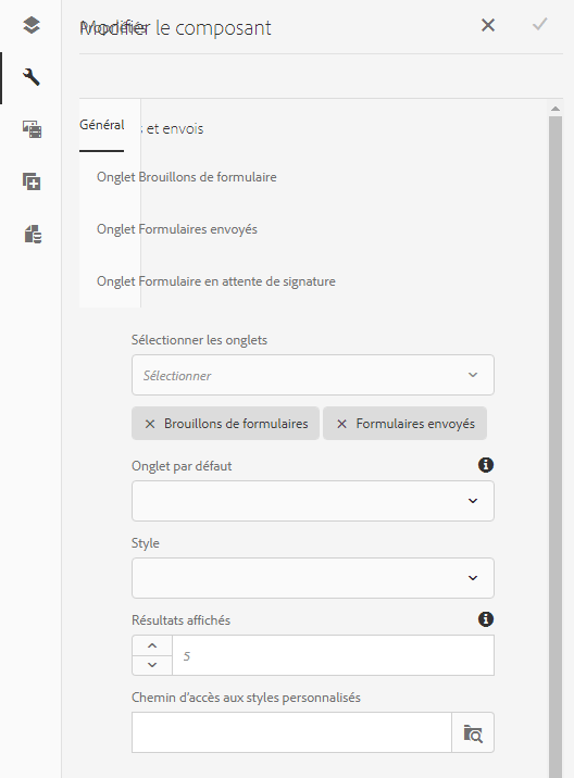 Composant Drafts Submissions