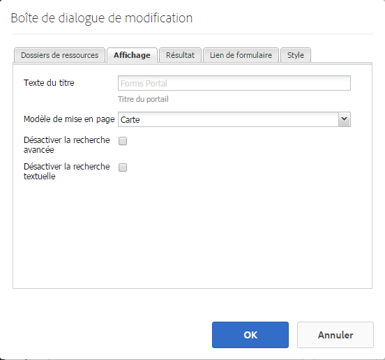 Volet Liste en mode d’édition