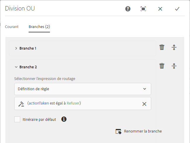 OU Exemple de fractionnement