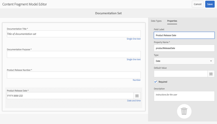 Modèle de fragment de contenu