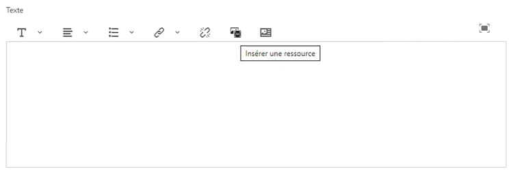 Fragments de contenu – Insérer une ressource