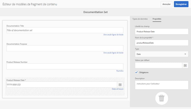 Modèle de fragment de contenu