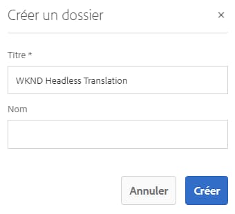 Créer un dossier de projet