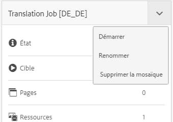 Démarrer la tâche de traduction