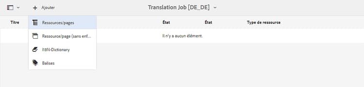 Tâche de traduction vide