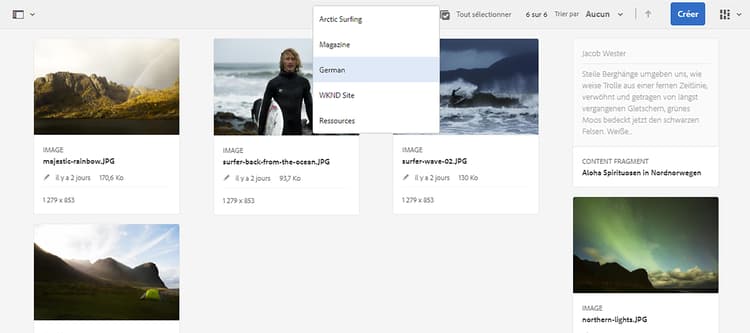 Structure de dossiers de contenu traduit