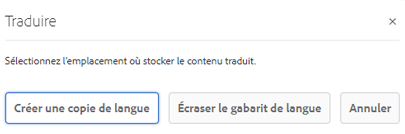 Créer une copie de langue