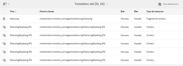 Tâche de traduction approuvée