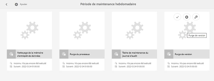 Actions de purge de version