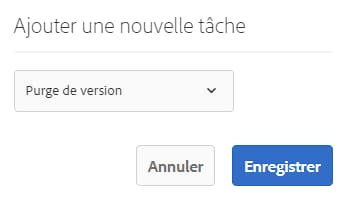 Ajouter la Purge de version
