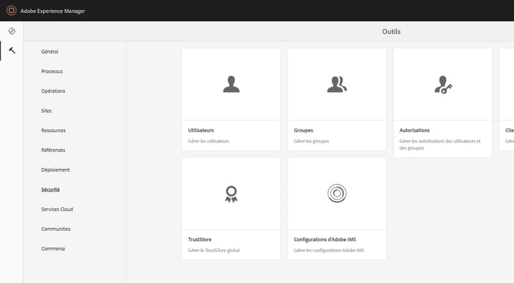 Interface utilisateur de gestion des autorisations