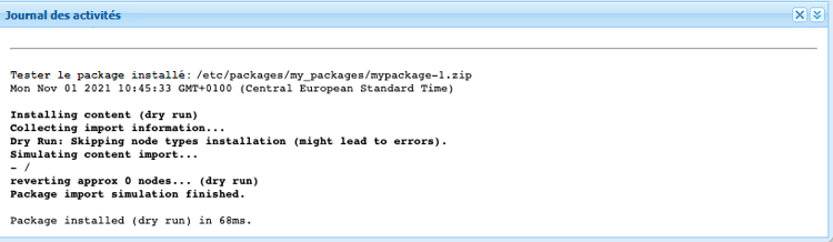 Test de l’installation