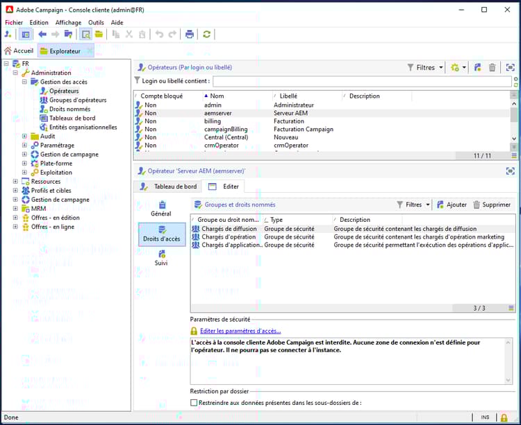 Définir la zone de sécurité