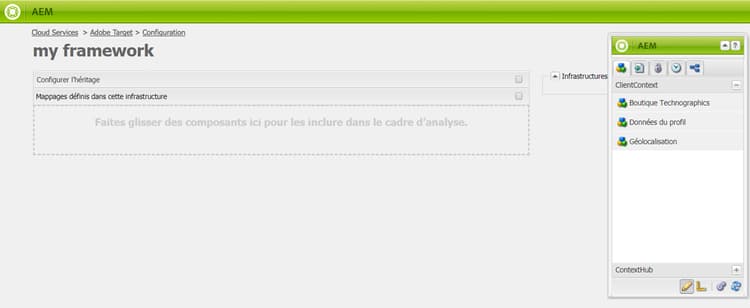 Composants pour le cadre