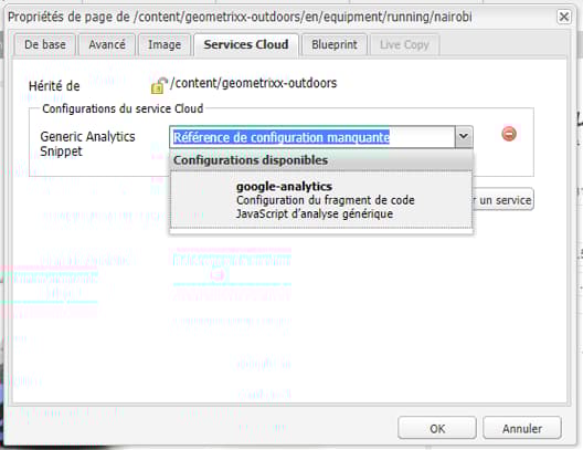 Ajout d’une configuration de service cloud