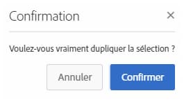 Boîte de dialogue de confirmation.