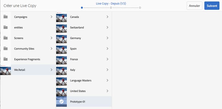 Sélection de la page source
