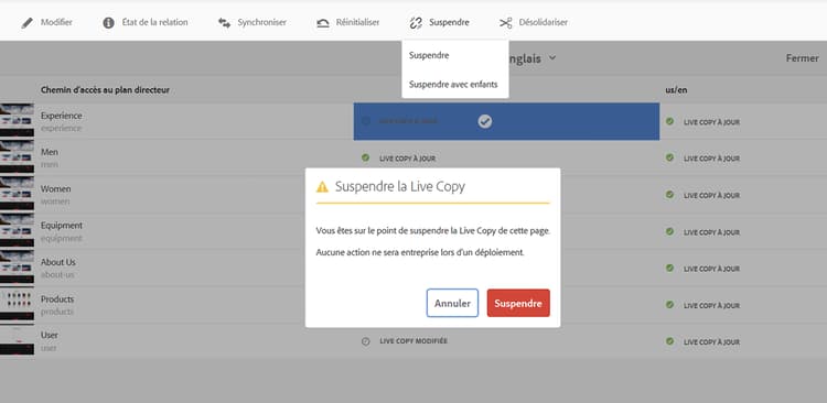 Suspension de l’action