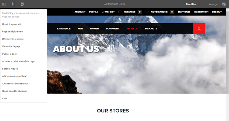 Ouvrir dans l’option de l’interface utilisateur classique à partir des informations sur la page