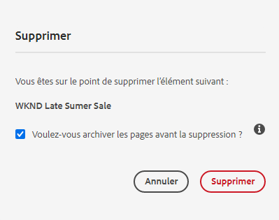 Confirmer la suppression