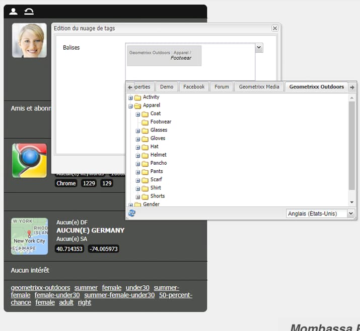 Boîte de dialogue Nuage de balises