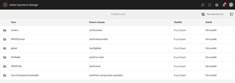 Audiences - Configurations