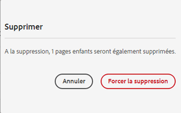 Confirmer la suppression des enfants