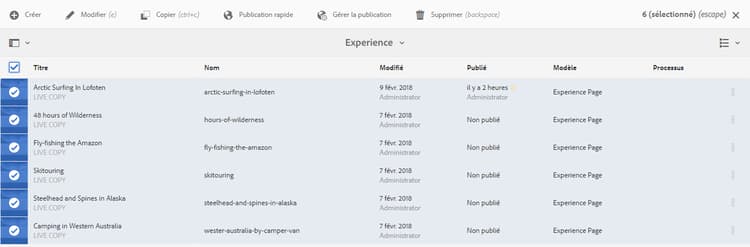 Vue Liste - Tout sélectionner