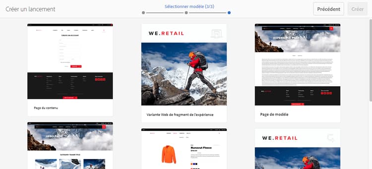 Sélectionner un modèle