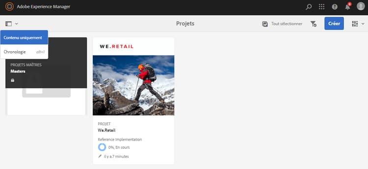 Sélection du mode Chronologie