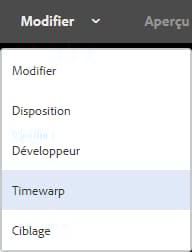 Sélectionner Timewarp dans la sélection du mode