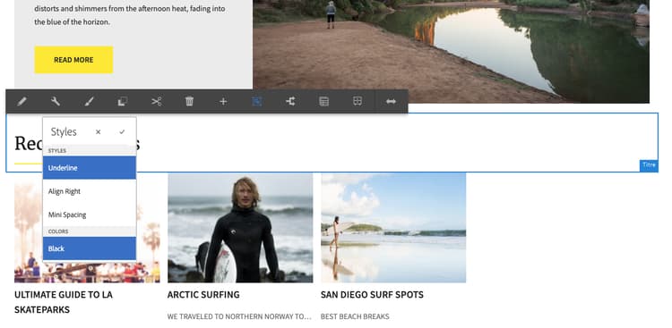 Sélection de styles