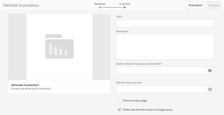Workflow Demander le lancement