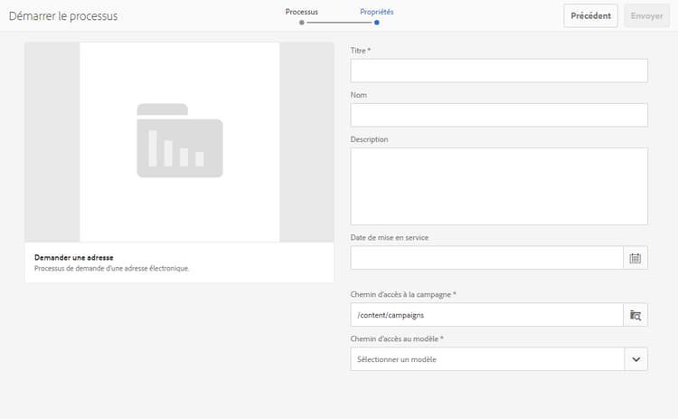 Workflow de demande d’e-mail