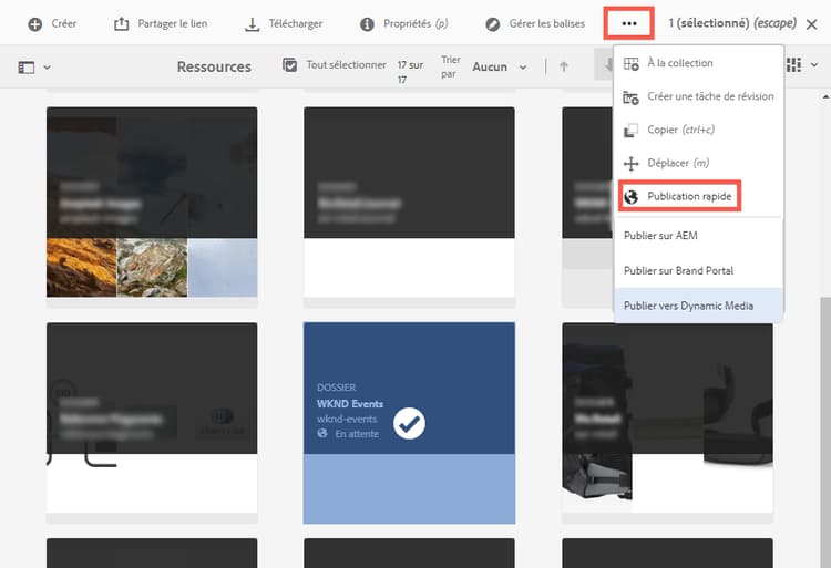 Publication rapide au niveau du dossier dans Dynamic Media