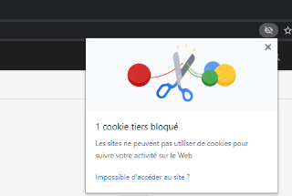 Erreur de cookie dans le navigateur Chrome en mode incognito