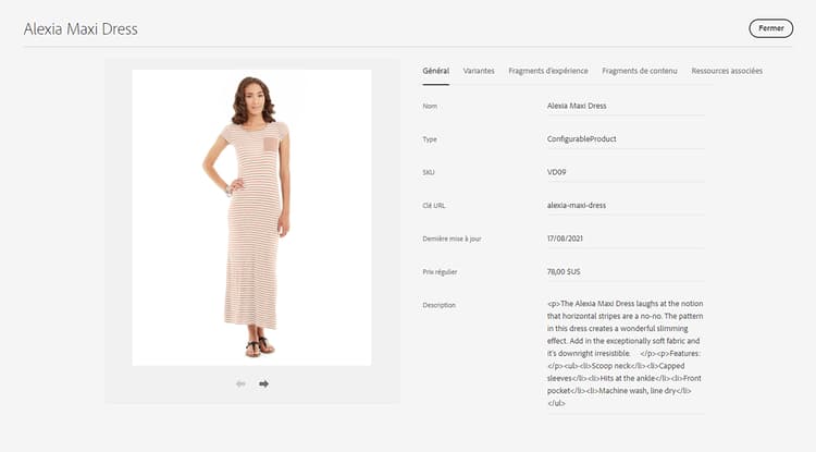 propriétés de catalogue